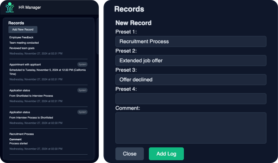 Record Entries